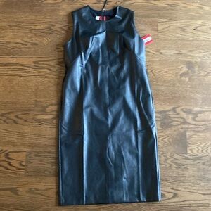 Spanx leather midi dress with a slit